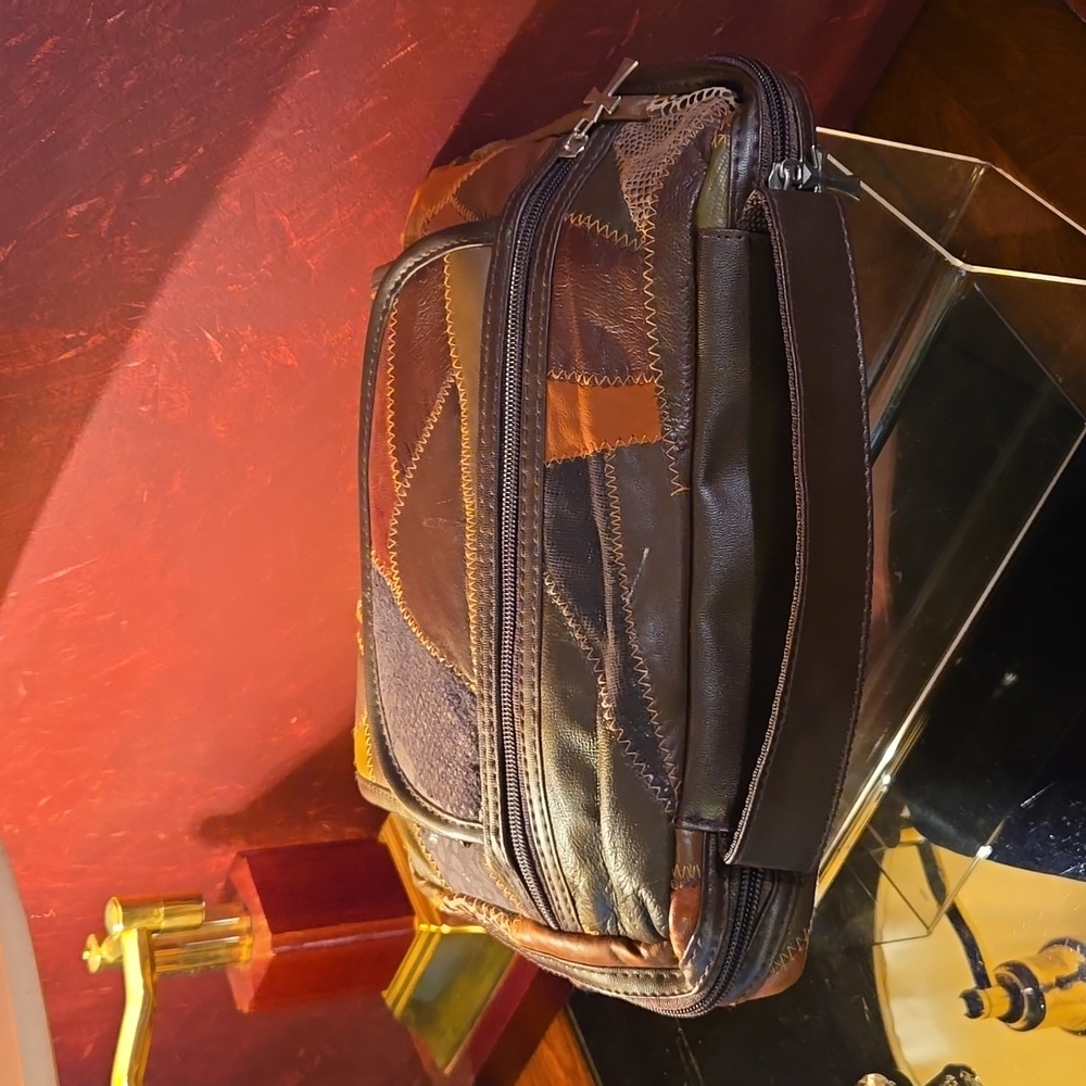 Leather/Suede Patchwork Zip Around Bible Cover W/… - image 3